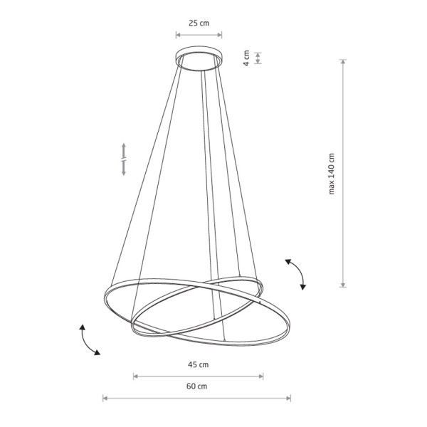 Люстра Nowodvorski 10864 Circolo LED 2x35W 4000K 1300Lm IP20 чорна - фото №3
