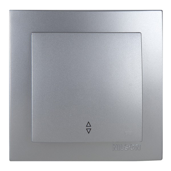 Вимикач Nilson Touran срібло 1кл прохідний ( 24131007 )