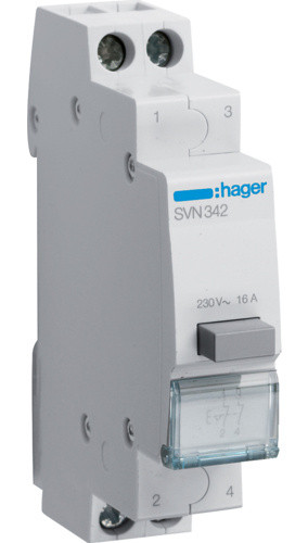 Кнопковий вимикач Hager SVN342 230В/16А 2НЗ