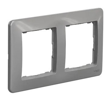 Рамка 2-местная Schneider Electric Sedna Design алюминий SDD313802 - фото №1