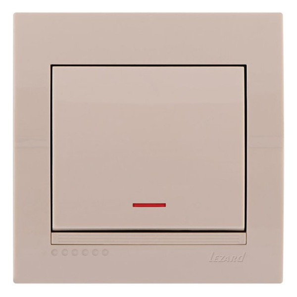 Вимикач із підсвічуванням кремовий, Deriy, Lezard