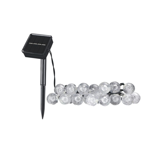 Гирлянда на солнечной батарее Goldlux 329479 Bubble Glass LED 2700K IP44 прозрачная