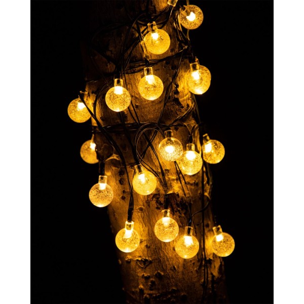 Гирлянда на солнечной батарее Goldlux 329479 Bubble Glass LED 2700K IP44 прозрачная - фото №1