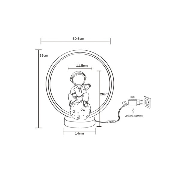 Настольная лампа Zuma Line 5905316663107 Astronauta LED 1x4W 3000K 150Lm IP20 черная - фото №3