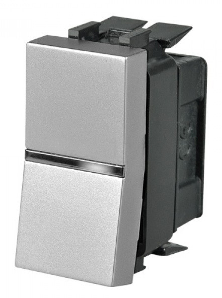 Одноклавішний перехресний вимикач ABB Zenit N2110 PL 1М (срібло) - фото №1