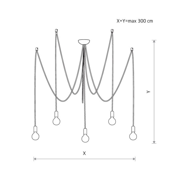 Люстра паук Nowodvorski 9744 Spider E27 5x25W IP20 белая - фото №1