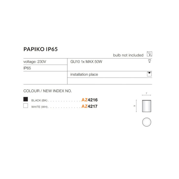 Вуличний світильник AZzardo AZ4216 Papiko Ip65 Bk - фото №2