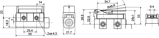 Конечный мини-выключатель Аско-Укрем D4MC-1020 (A0050040015) - фото №1