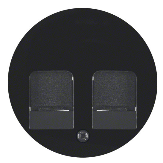 Накладка для суппортов под 2 модуля RJ12/RJ45 черная Berker R.x