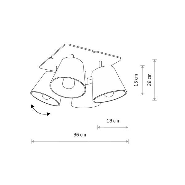 Люстра Nowodvorski 39716 Awinion E27 4x10W IP20 сіра - фото №1