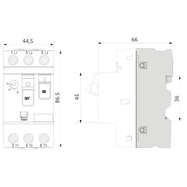 Автомат захисту двигуна Promfactor FMP 0,1-0,16A (FMP0016) - фото №2