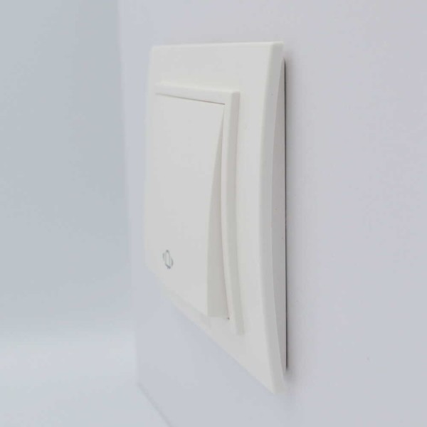 Вимикач ELBI ZENA білий кнопка з рамкою ( 500-010200-207 ) - фото №1