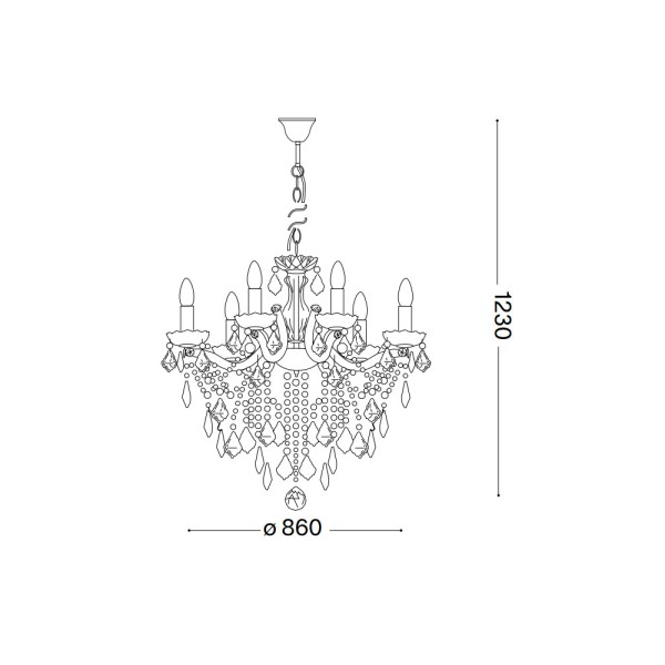 Люстра Ideal Lux 75181 Florian E14 18x40W IP20 золотая - фото №1
