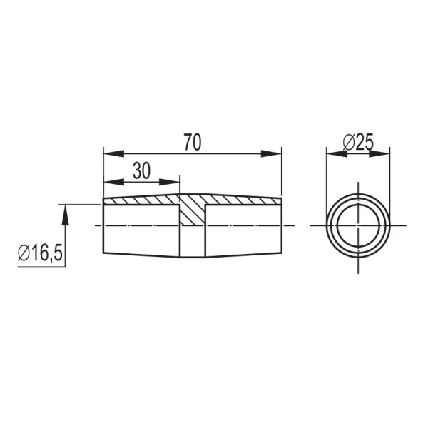 Латунна сполучна муфта DKC NE1304 для забивних стрижнів заземлення Ø16мм - фото №2