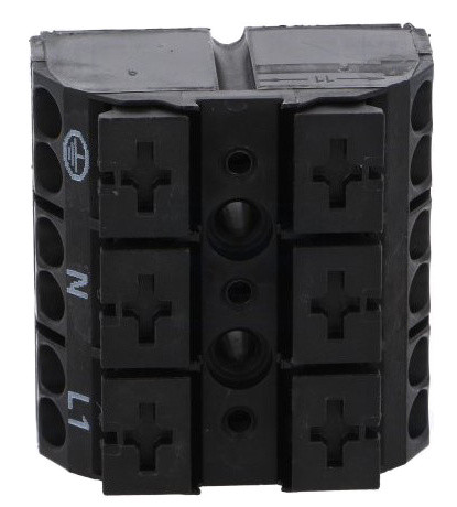 Клема самозатискна З-х полюсна PE-N-L1 на 12 проводів WAGO 862-1503 32А 4мм чорна - фото №2
