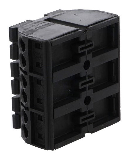 Клема самозатискна З-х полюсна PE-N-L1 на 12 проводів WAGO 862-1503 32А 4мм чорна - фото №4