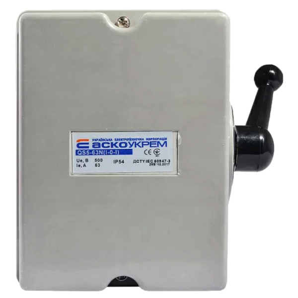 Рубильник Аско-Укрем QS5-63N A0100010008 1-0-1 на 63А - фото №1