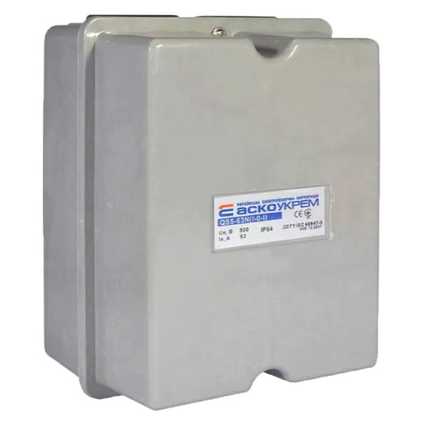 Рубильник Аско-Укрем QS5-63N A0100010008 1-0-1 на 63А - фото №2