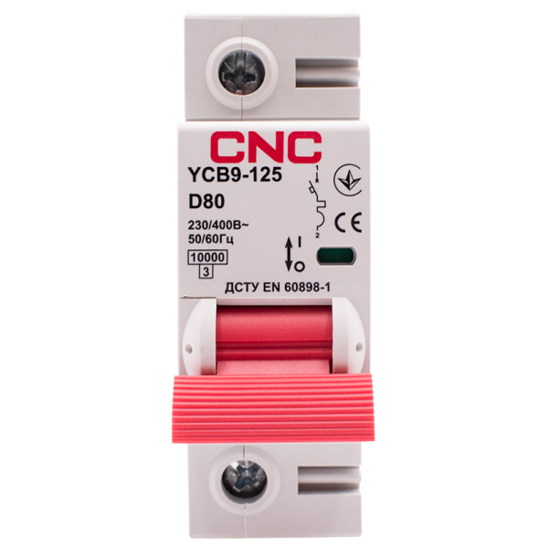 Автоматичний вимикач CNC YCB9-125 1Р 80А 10kA D