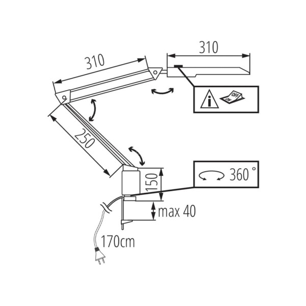 Настольная лампа Kanlux 27602 Heron LED B 4.8W 4000K 430Lm IP20 - фото №1