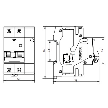 Пристрій захисту від дугового пробою NOARK Ex9NLA EL 2P C16 A 6кА C 16А 30мА (113639) - фото №1