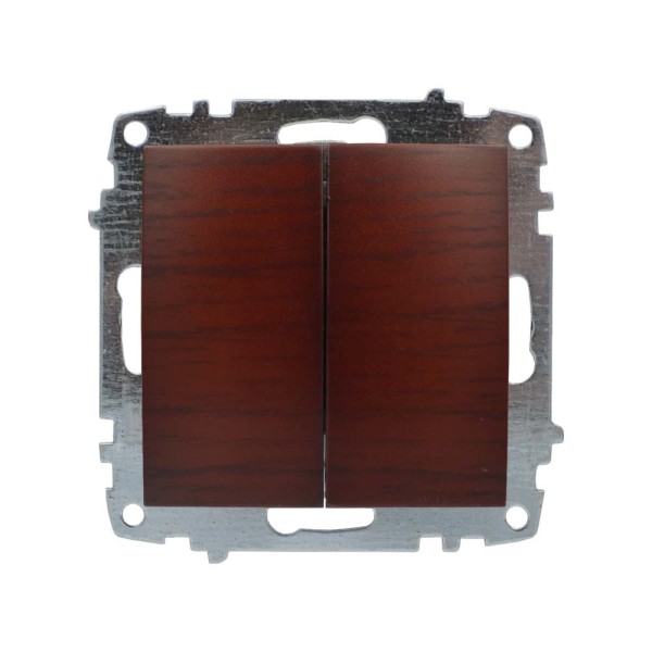 Выключатель ELBI ZENA Woodline красное дерево 2кл без рамки ( 609-012900-202 )