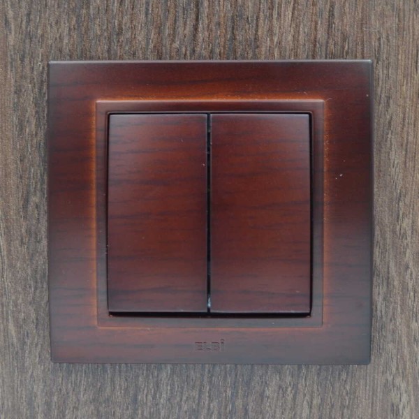Выключатель ELBI ZENA Woodline красное дерево 2кл без рамки ( 609-012900-202 ) - фото №5