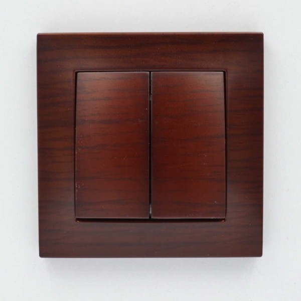 Выключатель ELBI ZENA Woodline красное дерево 2кл без рамки ( 609-012900-202 ) - фото №6