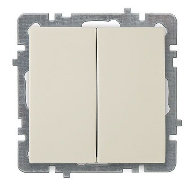 Вимикач Nilson Touran кремовий 2кл без рамки ( 24120403 )