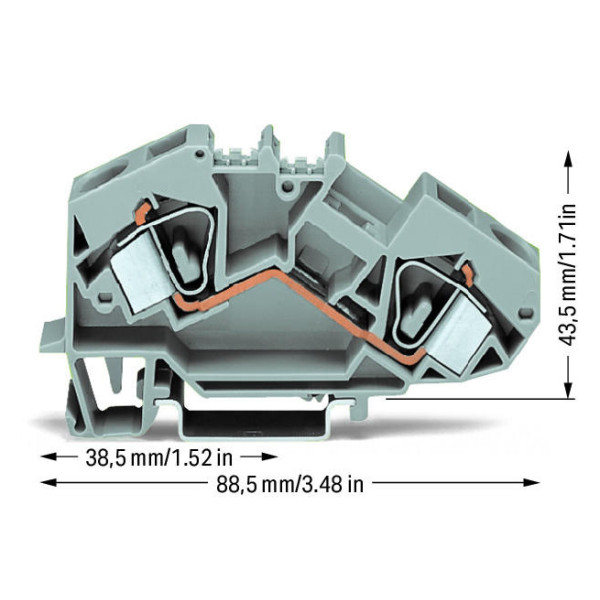 Клемма Wago 783-601 16мм² (серая) - фото №1