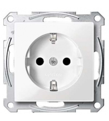 Механізм розетки SCHUKO із заслінками полярно-білий 16А Merten, MTN2300-0319