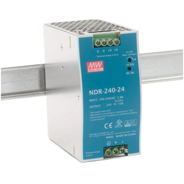 Блок живлення Mean Well на DIN-рейку 240W DC24V (NDR-240-24) - фото №1