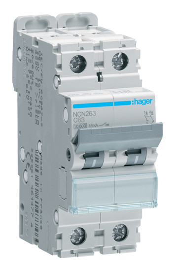 Автоматический выключатель NCN263 (2р,С,63А) Hager