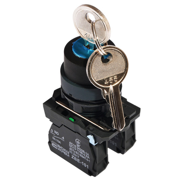 Кнопка поворотная 3-позиционная Аско-Укрем TB5-AG33 (I-0-II) с ключом (A0140010155)