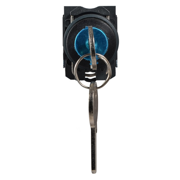 Кнопка поворотная 3-позиционная Аско-Укрем TB5-AG33 (I-0-II) с ключом (A0140010155) - фото №1