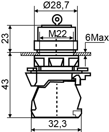 Кнопка поворотная 3-позиционная Аско-Укрем TB5-AG33 (I-0-II) с ключом (A0140010155) - фото №4