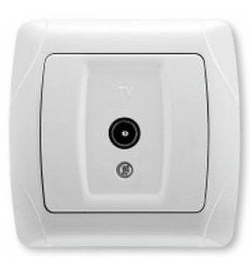 Розетка прохідна TV біла Carmen