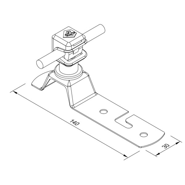 Прямий тримач Leo Lightman L140 з тримачем Clip Ni/Pa (307013) - фото №1