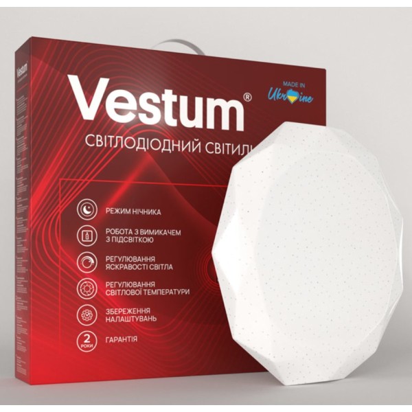 Світильник Vestum DIAMANT зоряне небо 72Вт 395x55мм 3000-6500К 5600Лм з пультом - фото №1