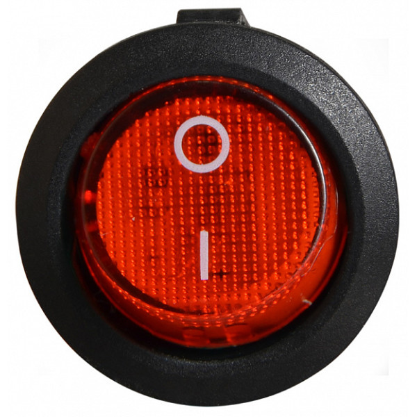 Переключатель Аско-Укрем KCD1-5-101N R/B (0-I) с подсветкой круглый красный (A0140040071) - фото №1