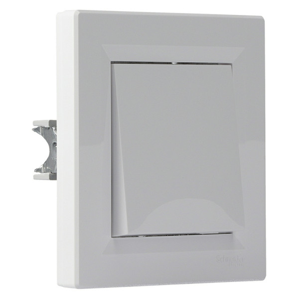 Перемикач 1-клавішний прохідний білий Asfora, EPH0400121 - фото №1