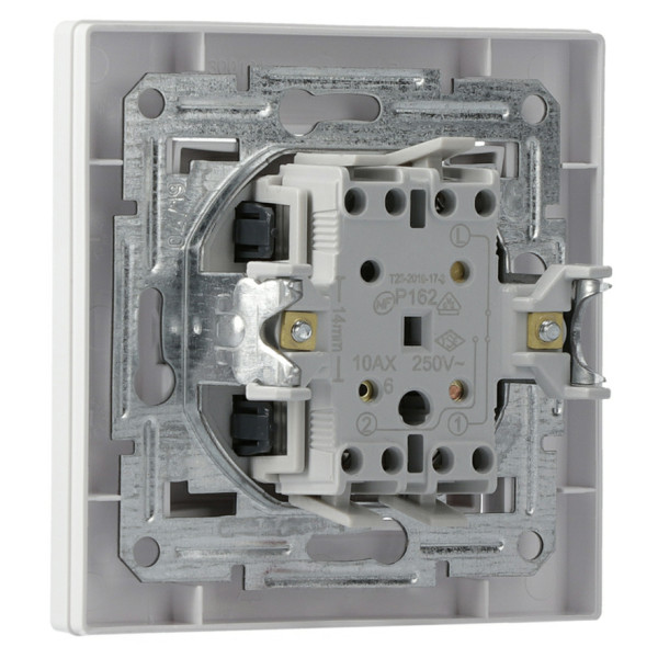 Перемикач 1-клавішний прохідний білий Asfora, EPH0400121 - фото №3