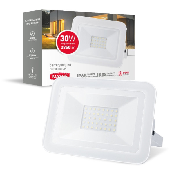 LED прожектор Maxus FL-02 30Вт 5000K (1-MFL-02-3050) - фото №1