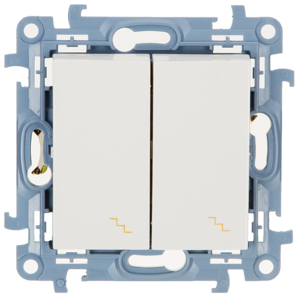 Вимикач прохідний двоклавішний Simon 10 білий