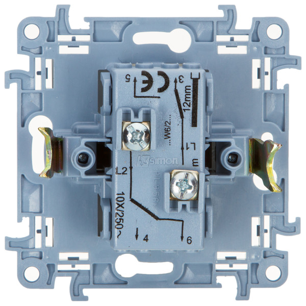 Вимикач прохідний двоклавішний Simon 10 білий - фото №1