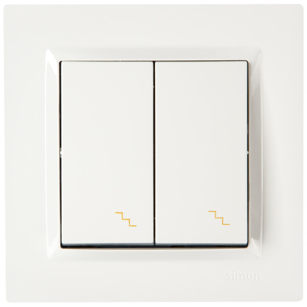 Вимикач прохідний двоклавішний Simon 10 білий - фото №2