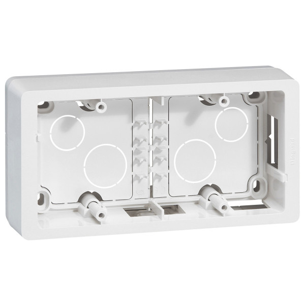 Двопостова коробка Legrand Celiane (080242) для накладного монтажу (білий) - фото №1