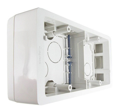 Двопостова коробка Legrand Celiane (080242) для накладного монтажу (білий) - фото №2