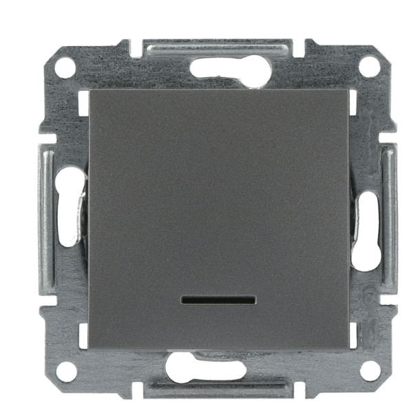 Вимикач із підсвічуванням без рамки сталь Asfora, EPH1400162