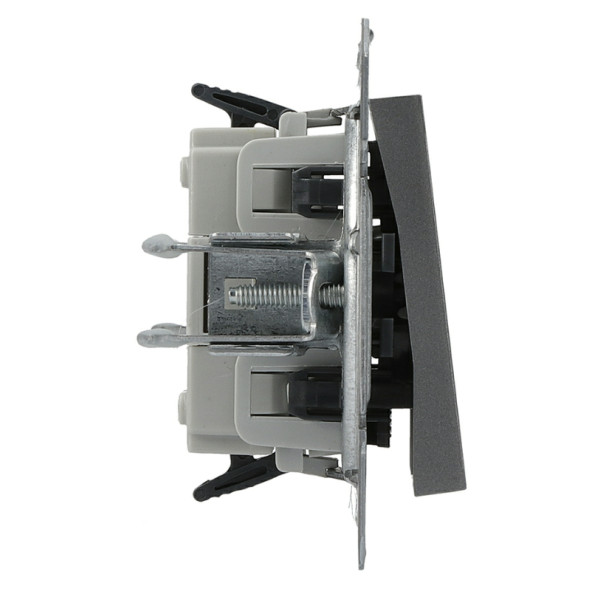 Вимикач із підсвічуванням без рамки сталь Asfora, EPH1400162 - фото №2